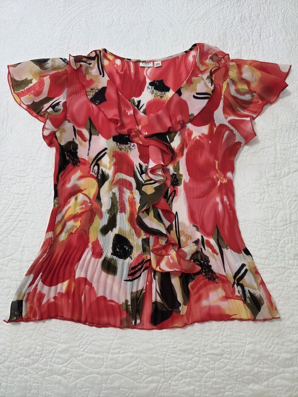 Cato Sheer Ruffled Blouse. - Picture 8 of 8